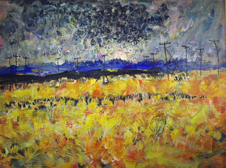 Moonrise, acrylic on canvas by John Roger Bradley